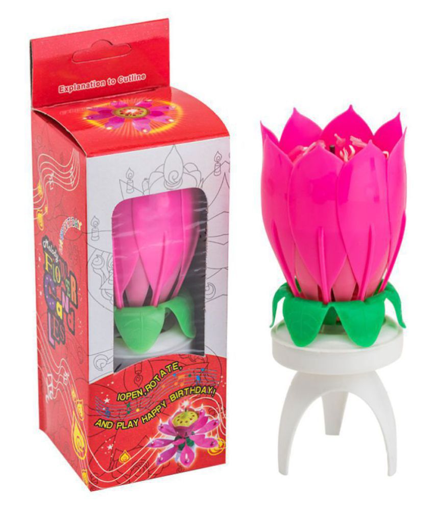 musical-lotus-rotating-cake-candle